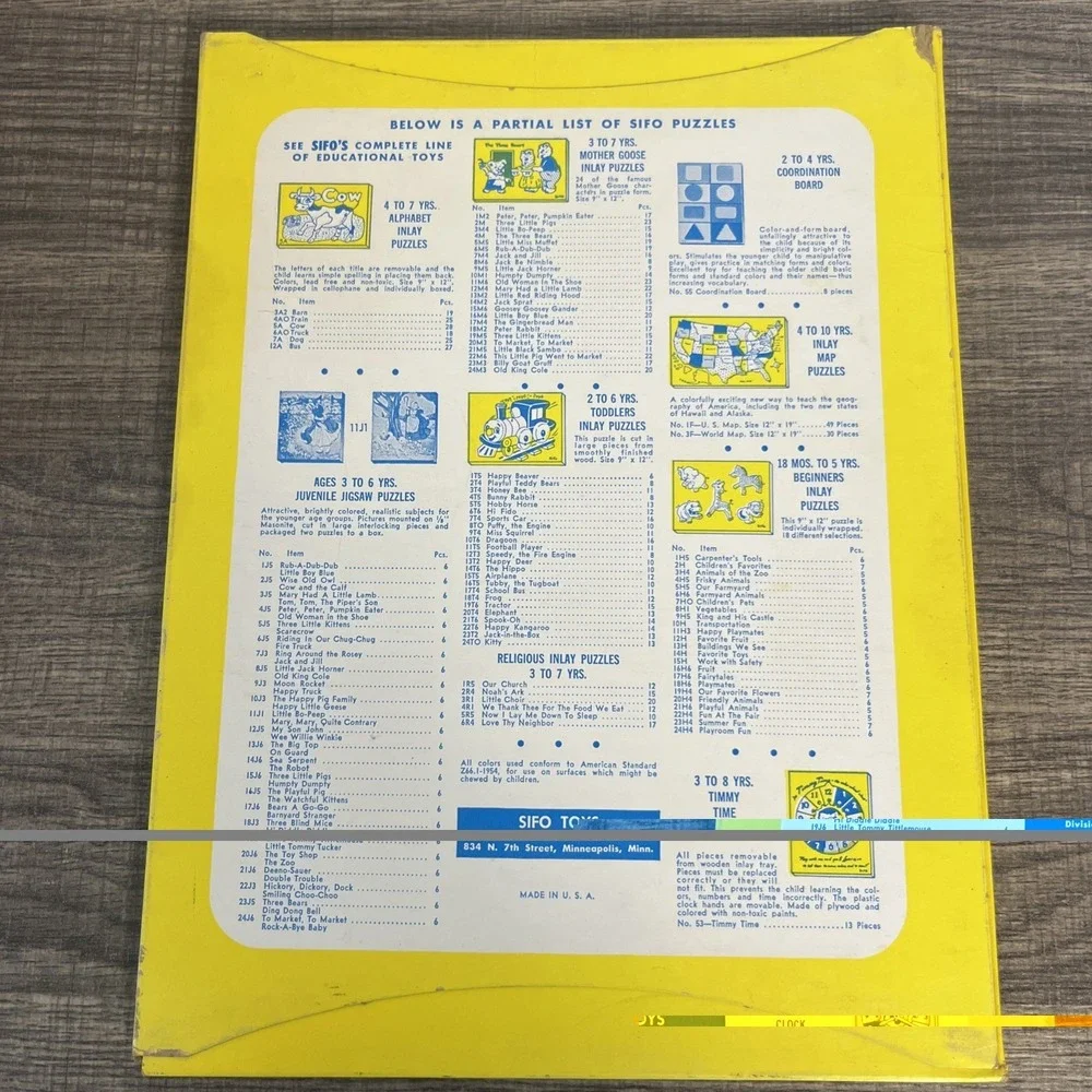 Vtg‎ Sifo 5R5 Now I Lay Me Down To Sleep 10 Pc Tray Board Puzzle Non-Toxic New